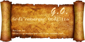 Grünsberger Otília névjegykártya